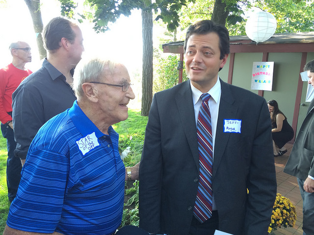 Willard Kinzie (Mayor 1957-1961) with Jeff Lehman (2010 to present) at the open house